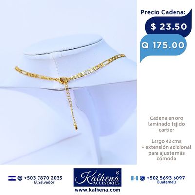 Cadena tejido cartier en oro laminado
