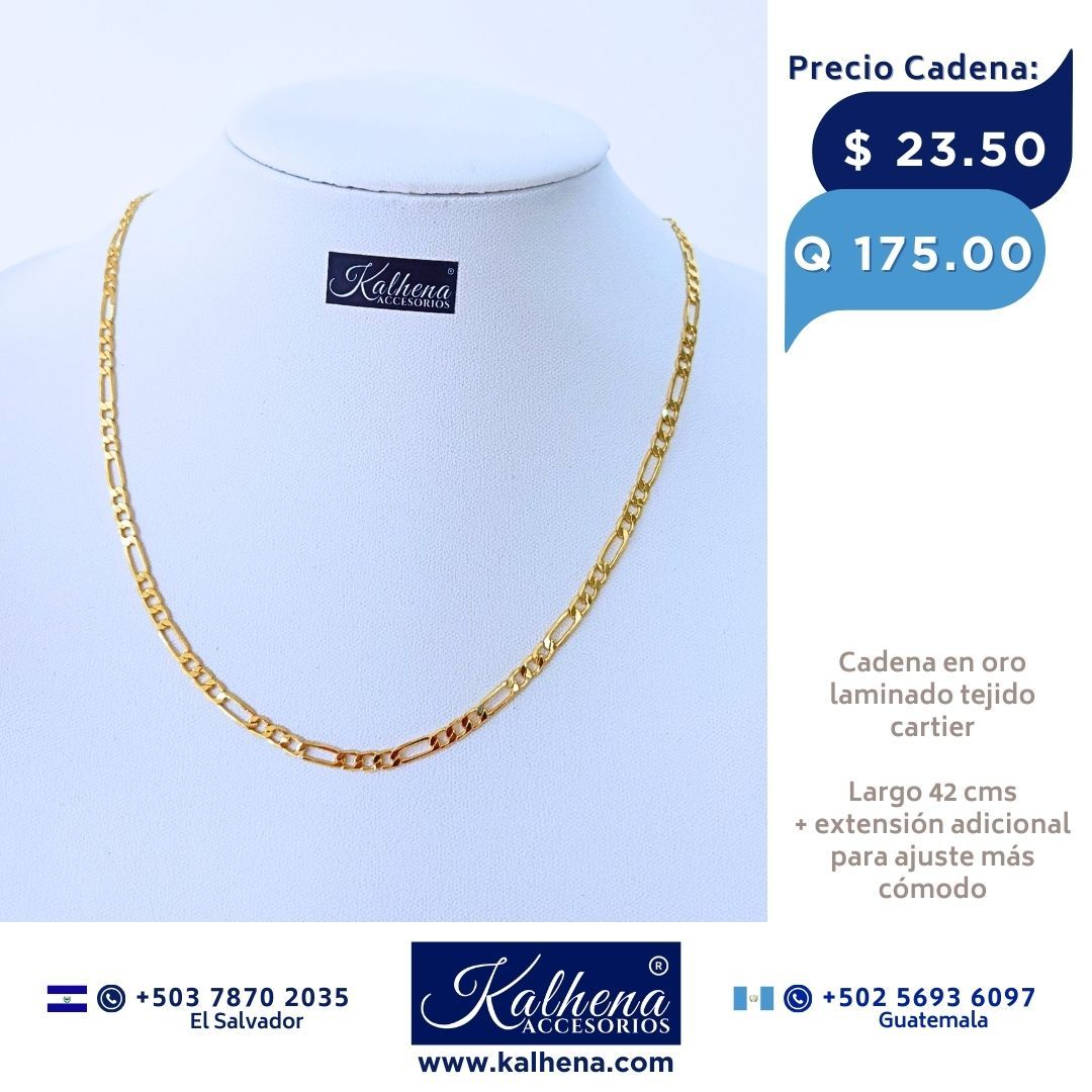 Cadena tejido cartier en oro laminado