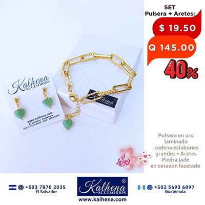 Pulsera cadena eslabones grandes en oro laminado