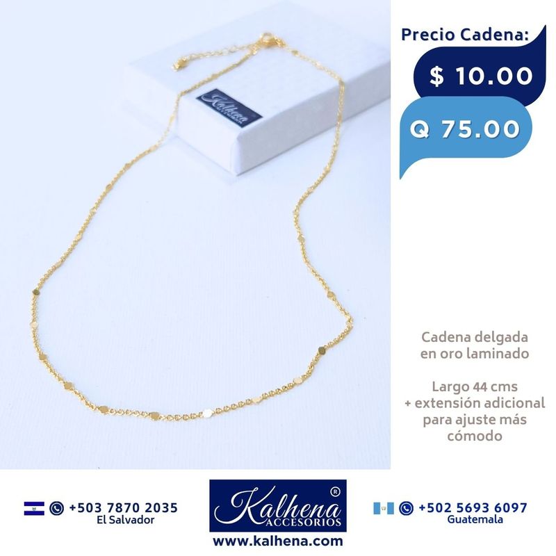 Cadena delgada en oro laminado