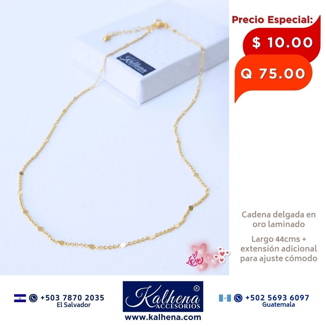 Cadena delgada en oro laminado