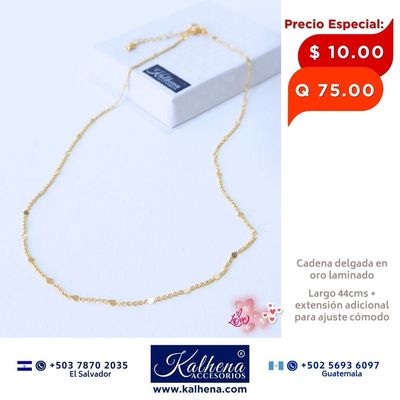 Cadena delgada en oro laminado