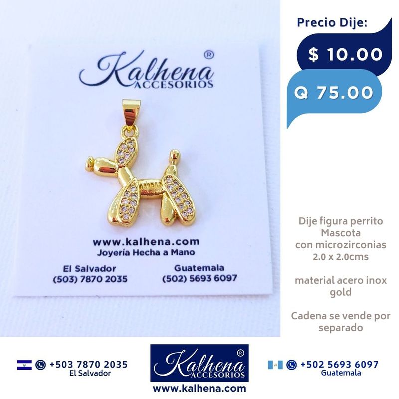 Dije Mascota Perrito entre microzirconias