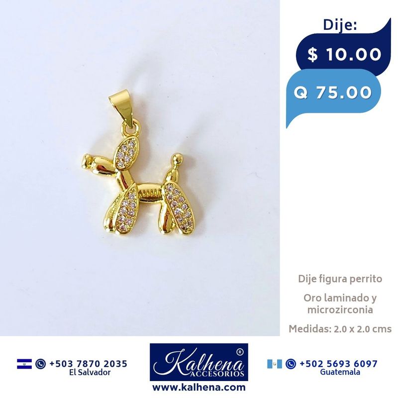 Dije Mascota Perrito entre microzirconias