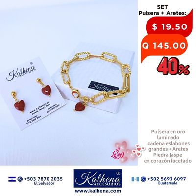 Pulsera cadena eslabones grandes en oro laminado