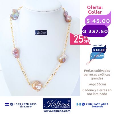 Collar perlas cultivadas barrocas exóticas tono ivory Collar perlas cultivadas barrocas exóticas tono ivory