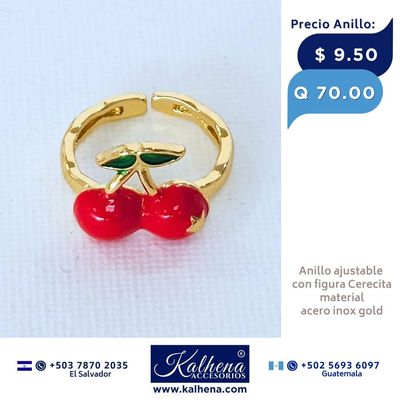 Anillo ajustable con figura Cerecita