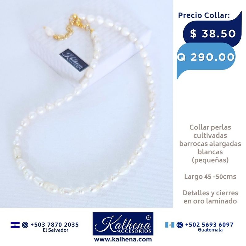 Collar perlas cultivadas barrocas alargadas pequeñas