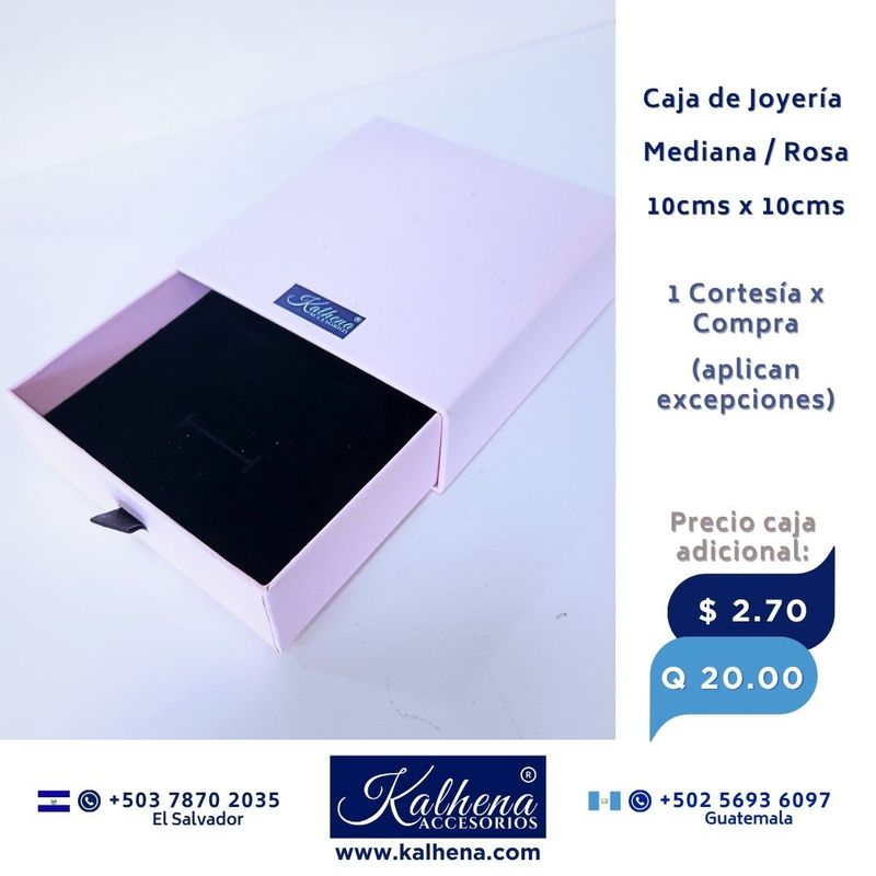 Caja de Joyería mediana tono rosa