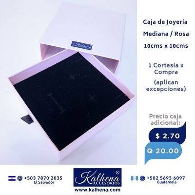 Caja de Joyería mediana tono rosa