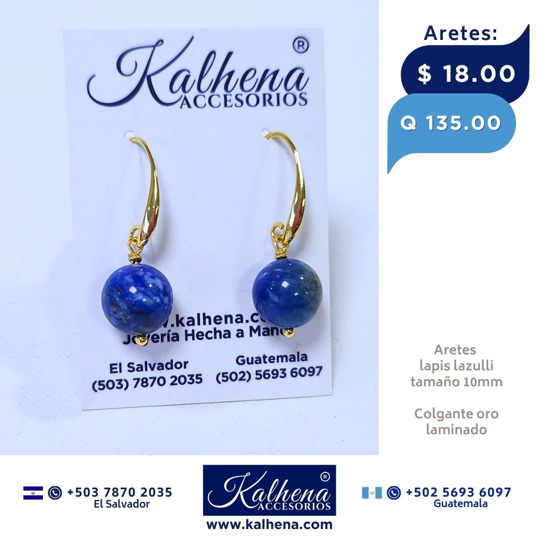 Aretes piedras lapis lazulli