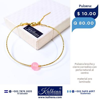 Pulsera cierre corredizo y piedra natural al centro