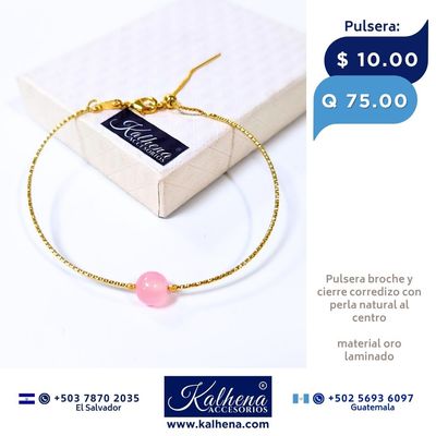 Pulsera cierre corredizo y piedra natural al centro