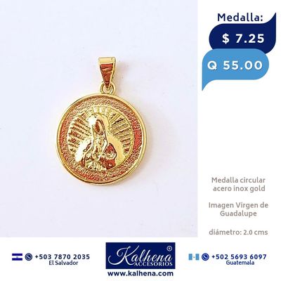 Medalla Religiosa Virgen de Guadalupe (circular)