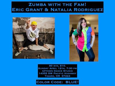 Zumba® with Natalia and Eric! Sunday April 12th 7:30 pm