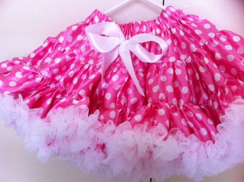 Pink Polka Dot Satin Pettiskirt
