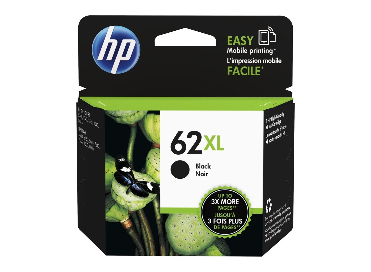 Cartouche HP 62XL Noir