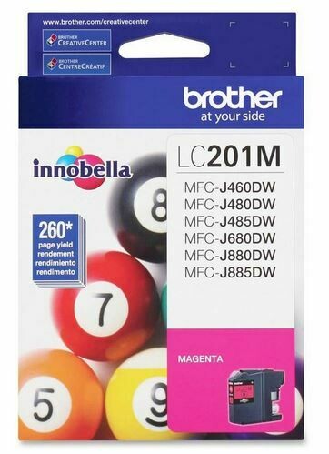Cartouche d&#39;encre Brother LC201M, rendement élevé, magenta
