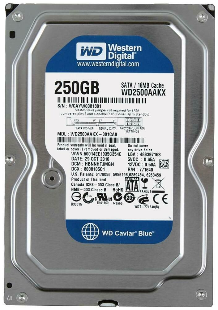 Disque Western Digital 250 Go, Usagé