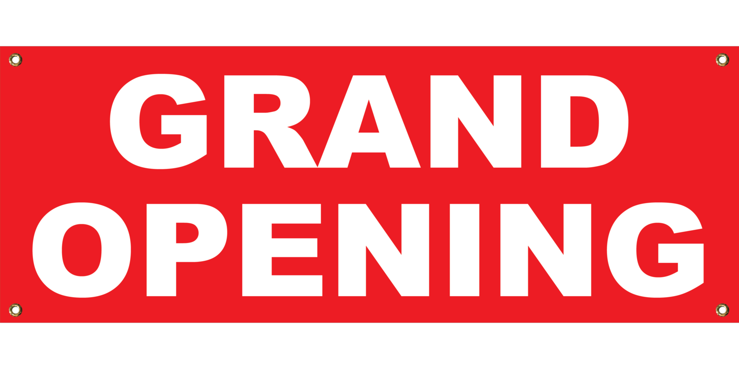 RED GRAND OPENING BANNER 2' X 4'