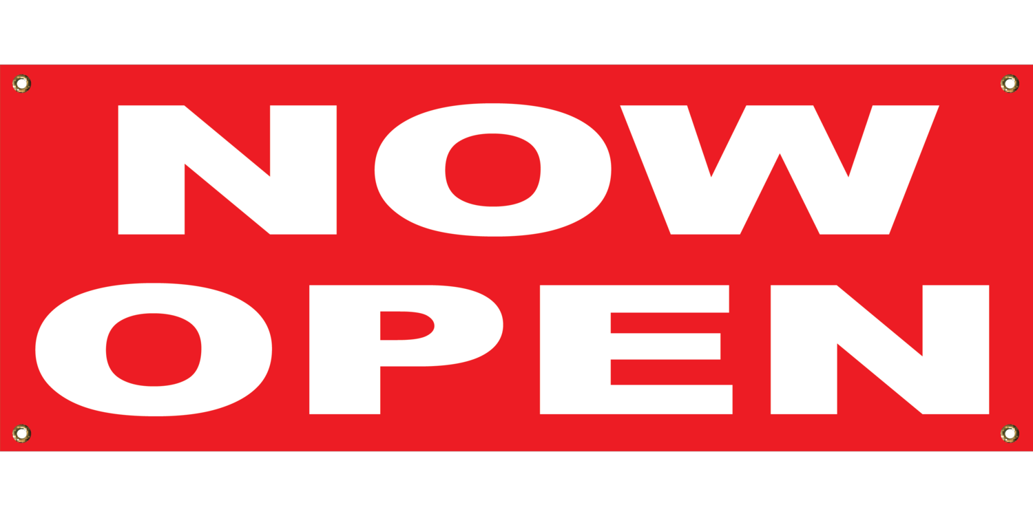 RED NOW OPEN  2' X 4'
