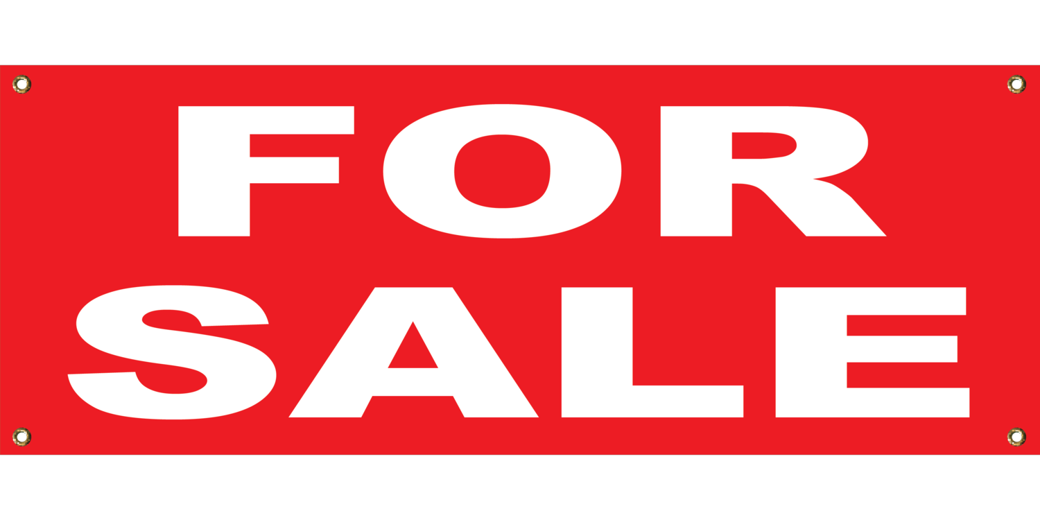 RED FOR SALE BANNER 2' X 4'