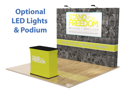 8FT/10FT STRAIGHT VELCRO FABRIC POP UP DISPLAY