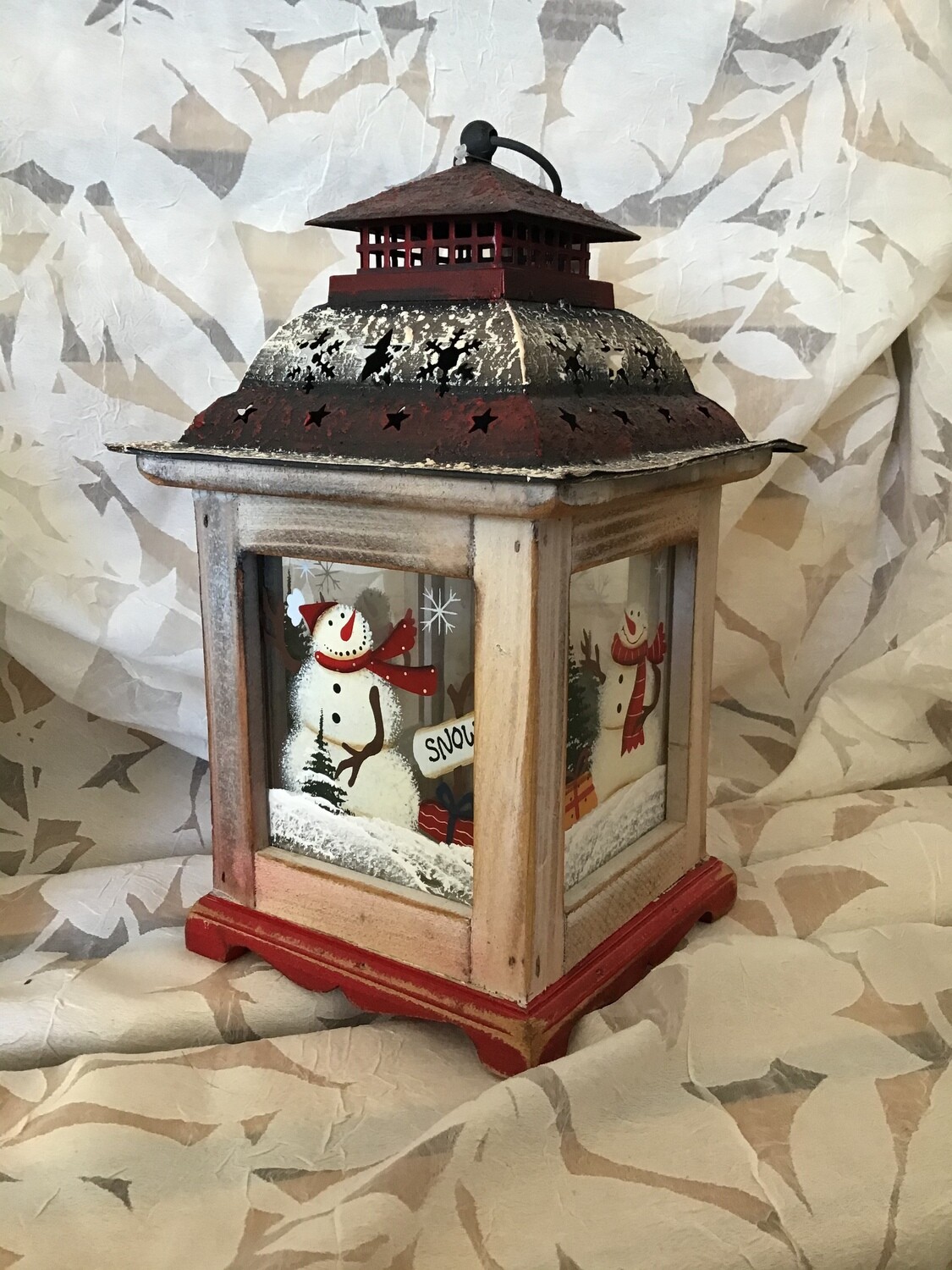 Painted Snowman Lantern
