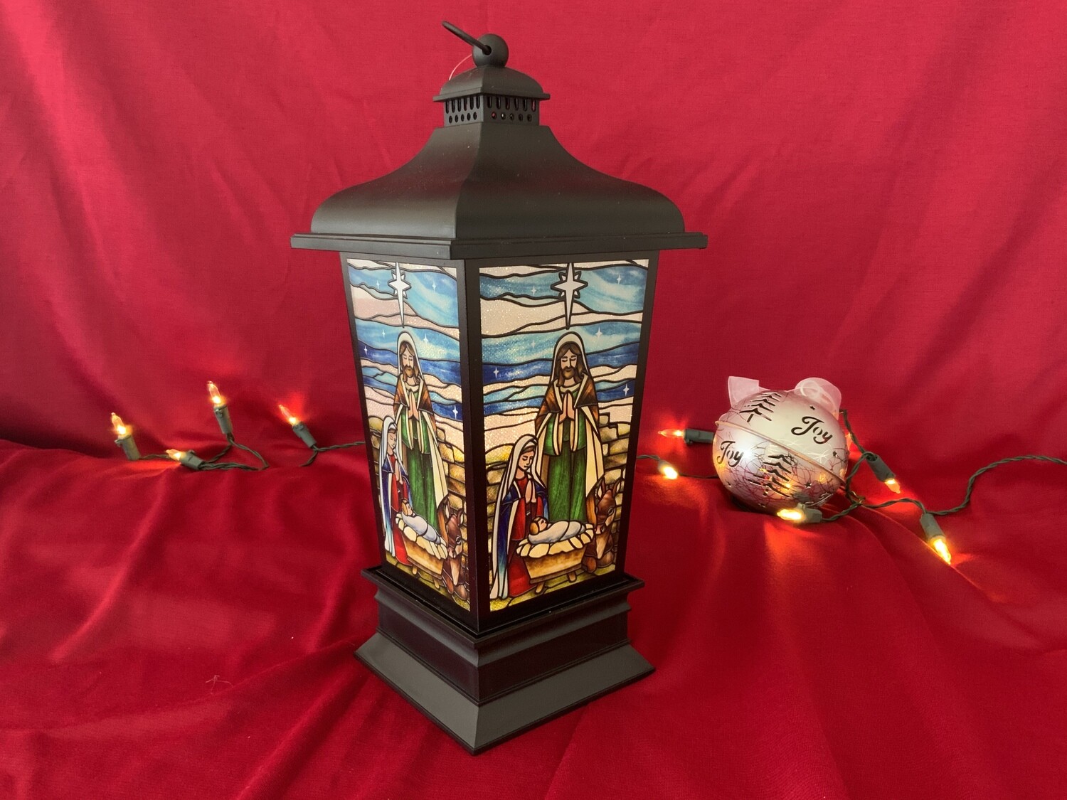 Lighted Stained Glass Look Lanterns
