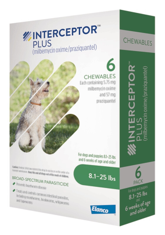 Interceptor Plus 8.1-25lbs, 6 pack ($6 instant rebate for 6) FREE SHIPPING