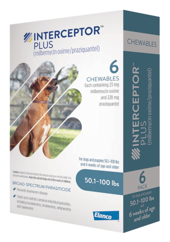 Interceptor Plus 50.1-100 lbs, 6 pack ($6 instant rebate for 6) FREE SHIPPING
