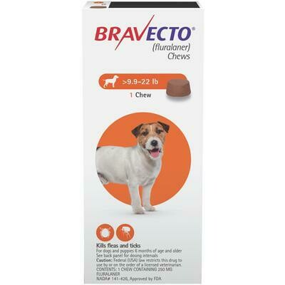 Bravecto  9.9-22 lb- Dog ($10 online rebate for 2) FREE SHIPPING