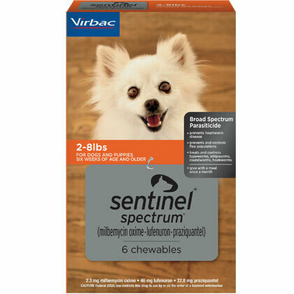 Sentinel Spectrum 2-8 lbs, 6 pack ($7 instant Rebate) FREE SHIPPING
