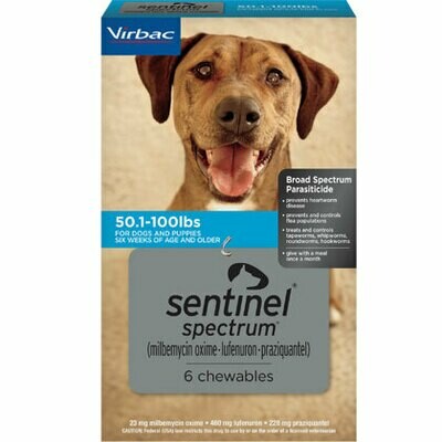 Sentinel Spectrum 50.1-100lbs, 6 pack ($7 online Rebate) FREE SHIPPING
