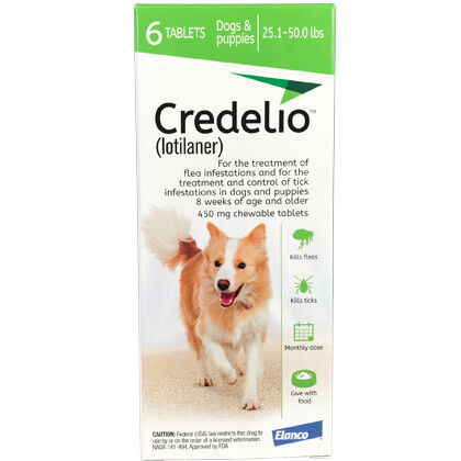 Credelio 25-50lb,  6 pack ( $15 online rebate) FREE SHIPPING