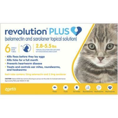 Revolution Plus Cat 2.8-5.5lb 6 Pack FREE SHIPPING