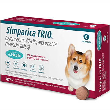 SIMPARICA TRIO™  22.1-44lb 6 pack-  FREE SHIPPING