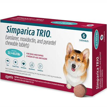 SIMPARICA TRIO™  22.1-44lb 6 pack- $40 in rewards FREE SHIPPING