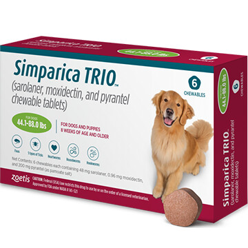 SIMPARICA TRIO™  44.1-88lb 6 pack- FREE SHIPPING