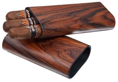 Visol Bruce Natural Wood Cigar Case - 3 Cigars