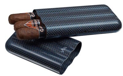 Visol Blue Kevlar &amp; Carbon Fiber Cigar Case - 3 Fingers