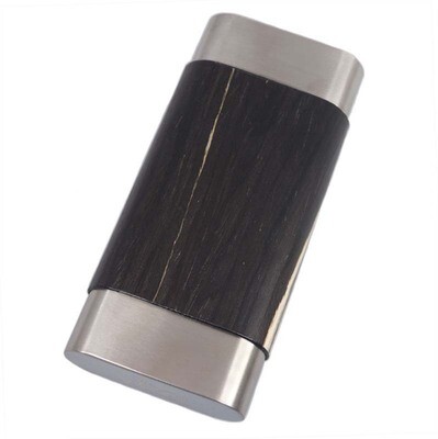 Visol Terran Dark Exotic Wood & Stainless Steel Cigar Case
