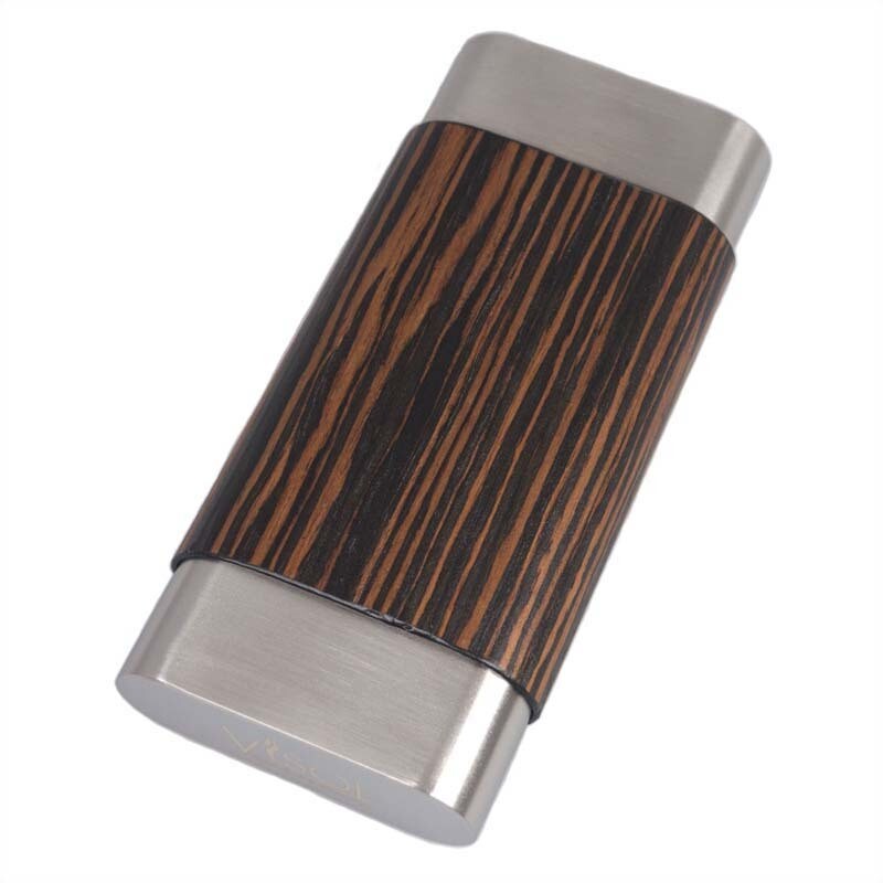 Visol Terran Ebony Wood & Stainless Steel Cigar Case