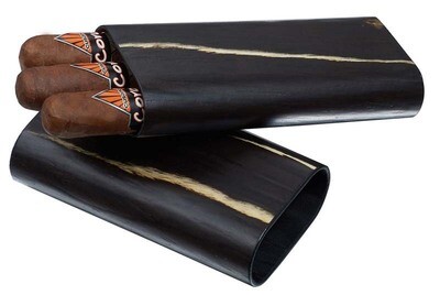 Visol Silas Exotic Dark Wood Cigar Case - 3 Cigars