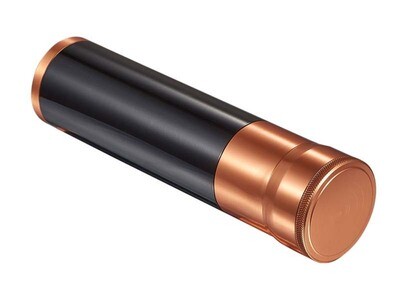 Visol Carlos Jr. 3-cigar Travel Humidor - Polished Black with Copper Top