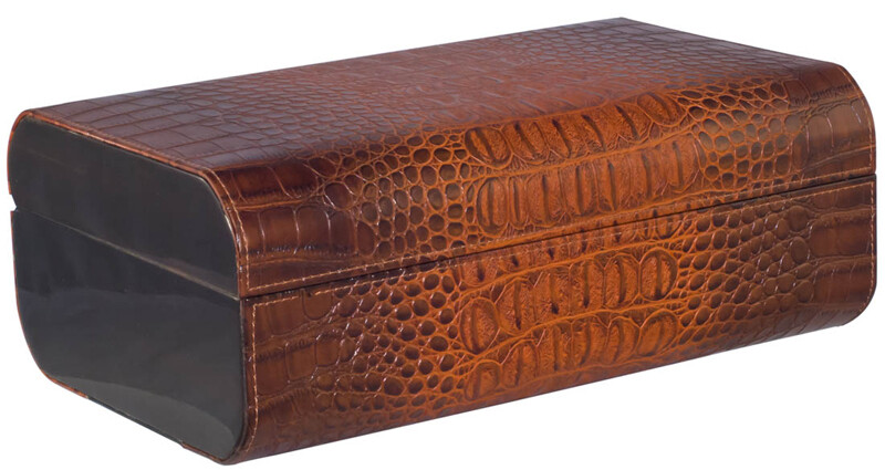 Visol Chrco Pattern Leather Humidor 25 Ct