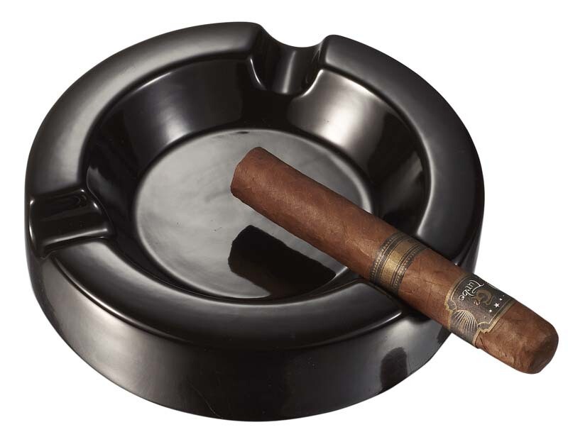 Visol Black Circular Ceramic Cigar Ashtray