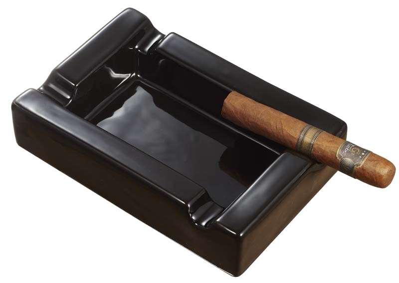 Visol Black Rectangular Cigar Ceramic Ashtray