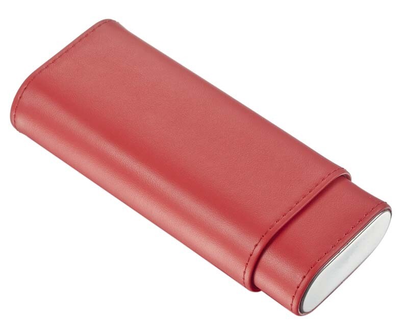 Visol Red Leather Cigar Case