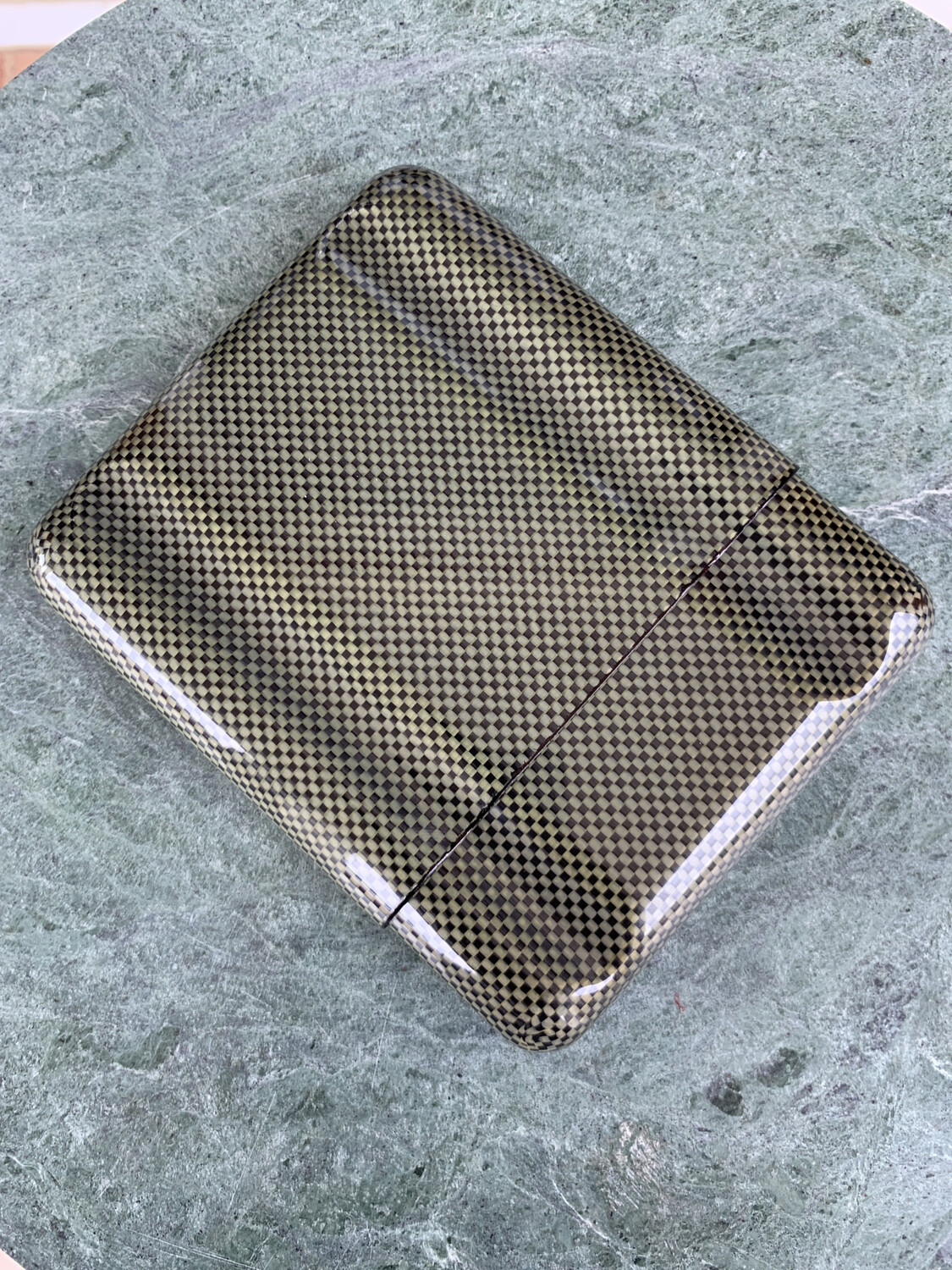 Green Carbon Fiber Kevlar 5 Cigar Case